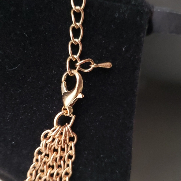 Five Strand Faux Pearl and Clear Crystal Gray Beaded Necklace Set - Picture 8 of 8